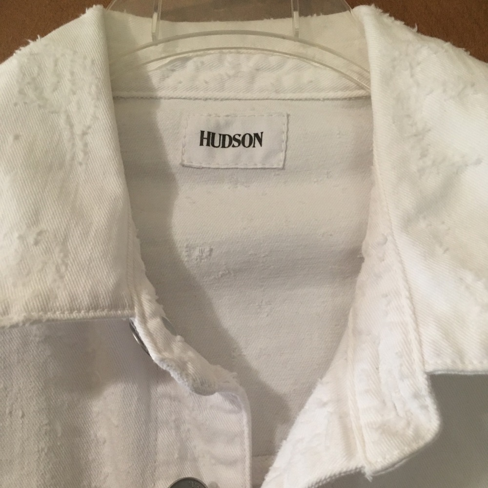 NWT Hudson Distressed White Denim Jacket XS - Picture 4 of 7